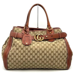 GUCCI Brown Leather Tote Bag